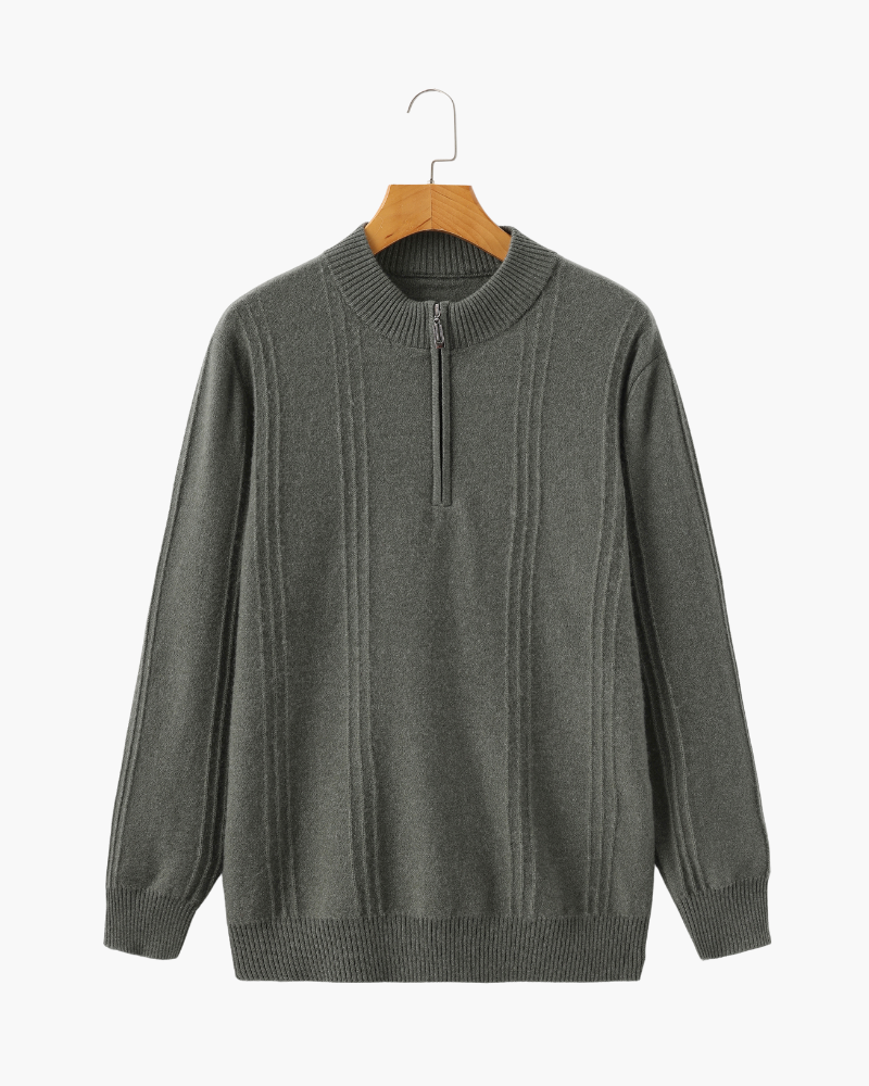 Cashmere Ribbed Half Zip