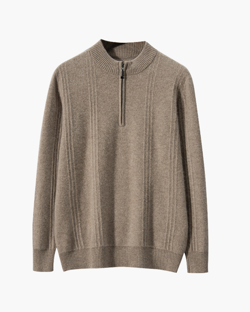 Cashmere Ribbed Half Zip