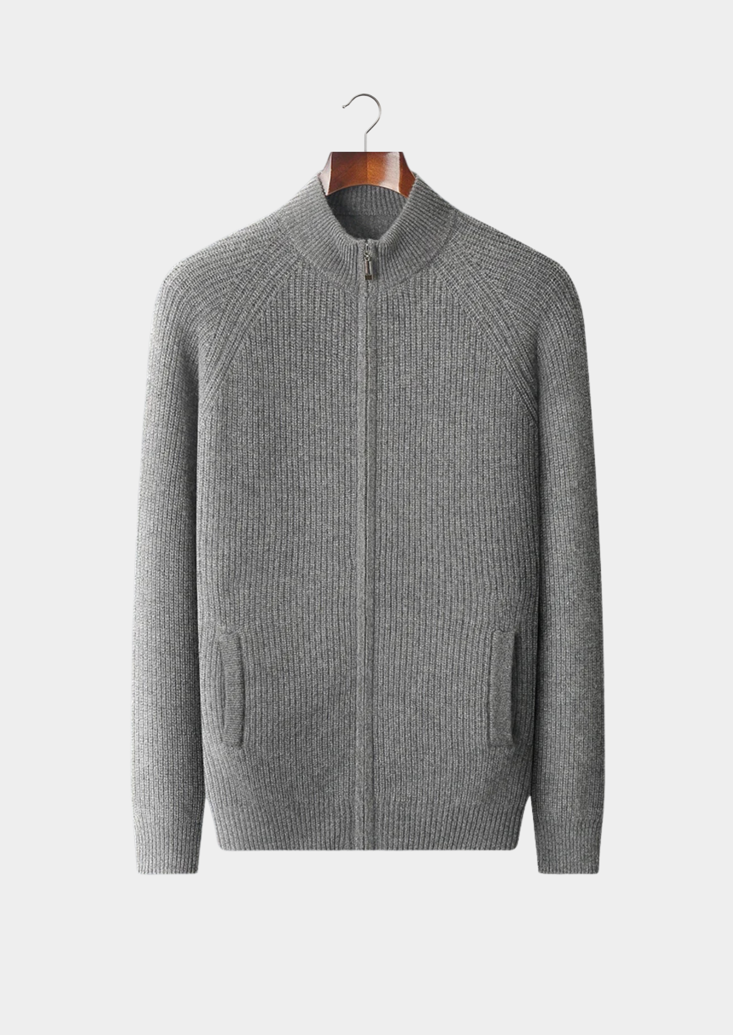 PREMIUM CASHMERE RIBBED CARDIGAN