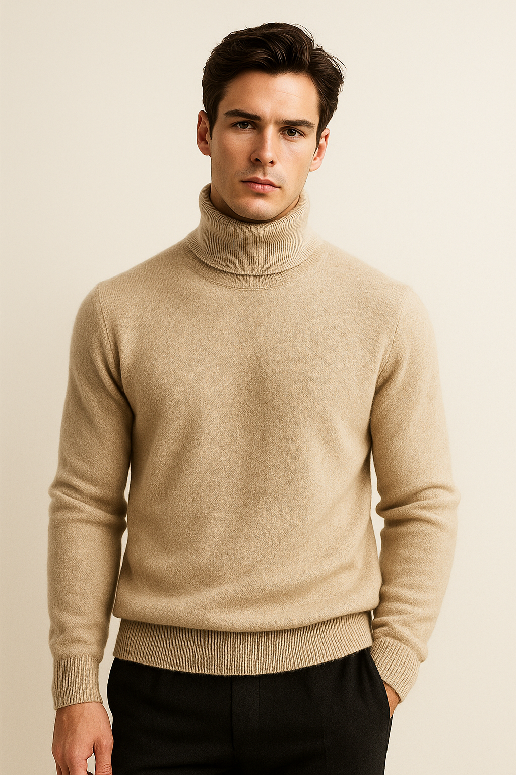 Avenzo Cashmere Turtleneck Beige