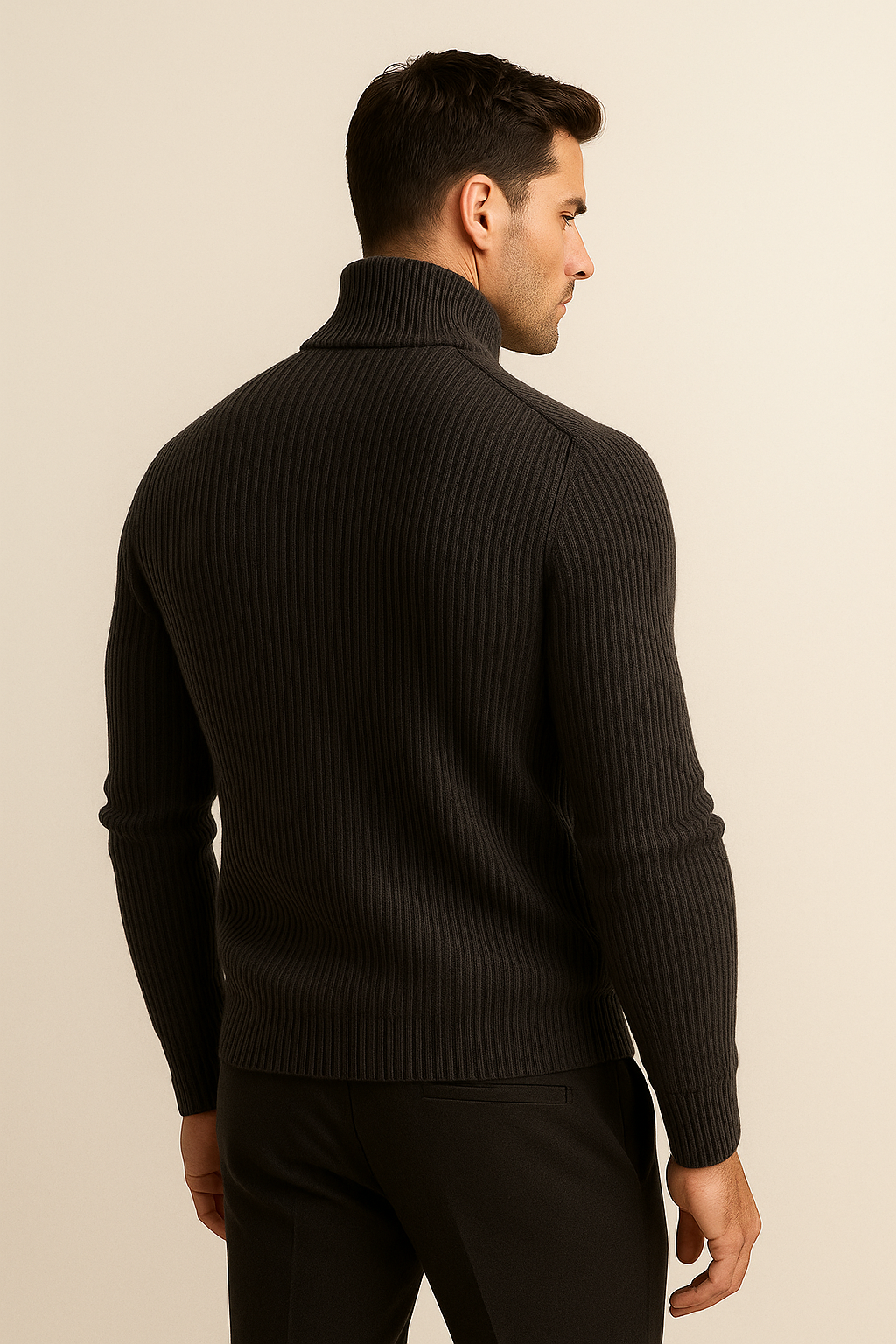 Sestino Merino Zip Knit Black