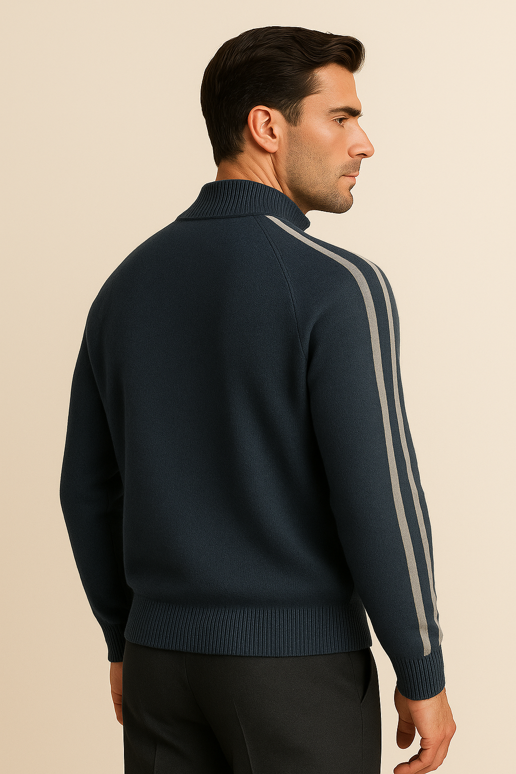 Lorenti Cashmere Zip Knit Navy