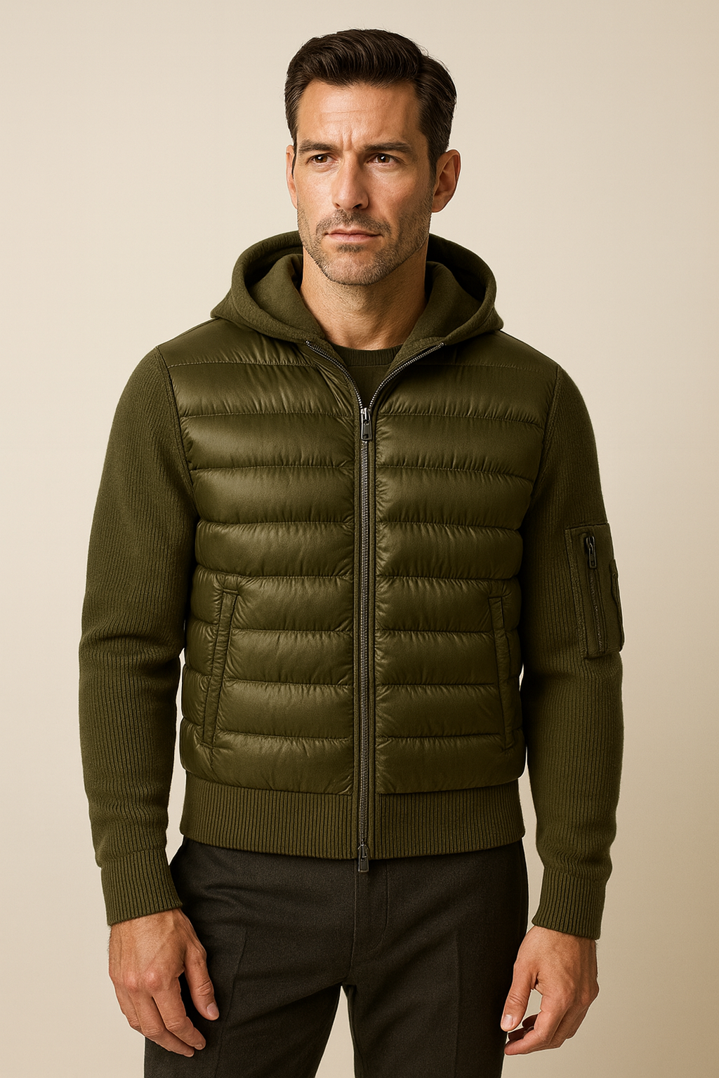 Valmero Hybrid Zip Jacket Green