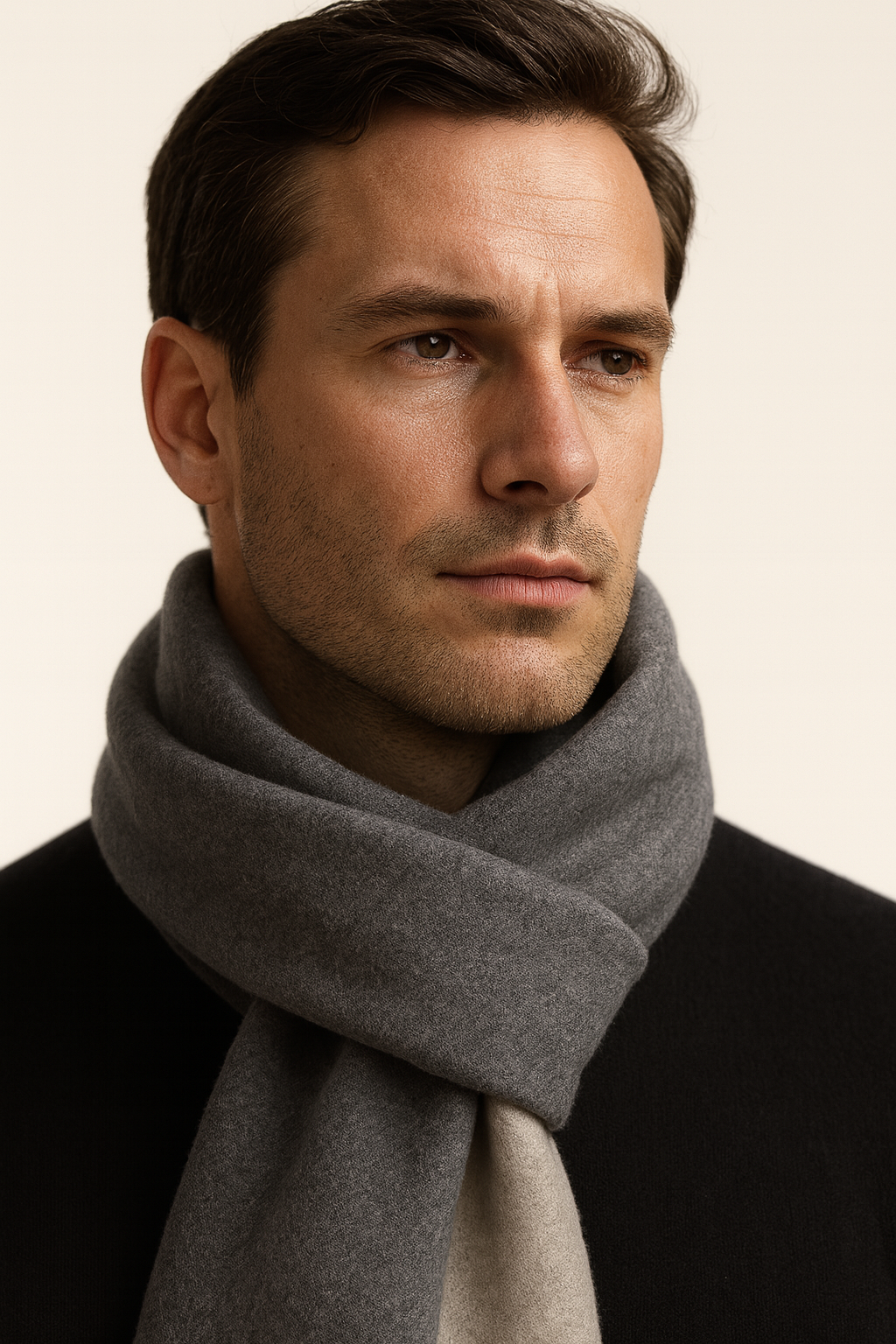 Belluno Reversible Scarf Charcoal