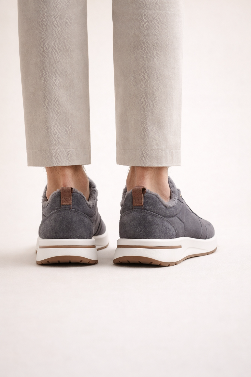 Rivaro Fur-Lined Sneaker Silver