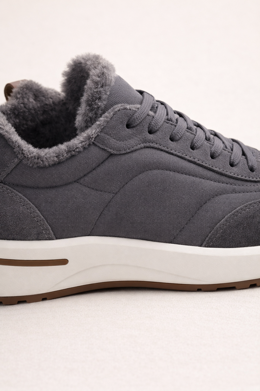 Rivaro Fur-Lined Sneaker Silver