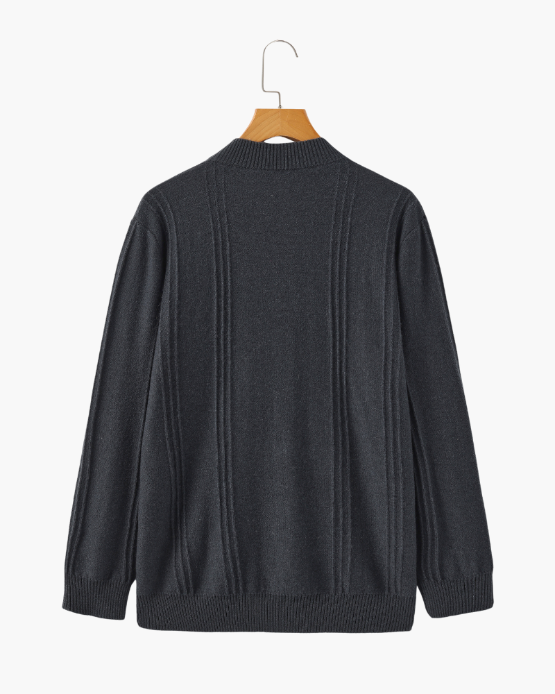 Cashmere Ribbed Half Zip