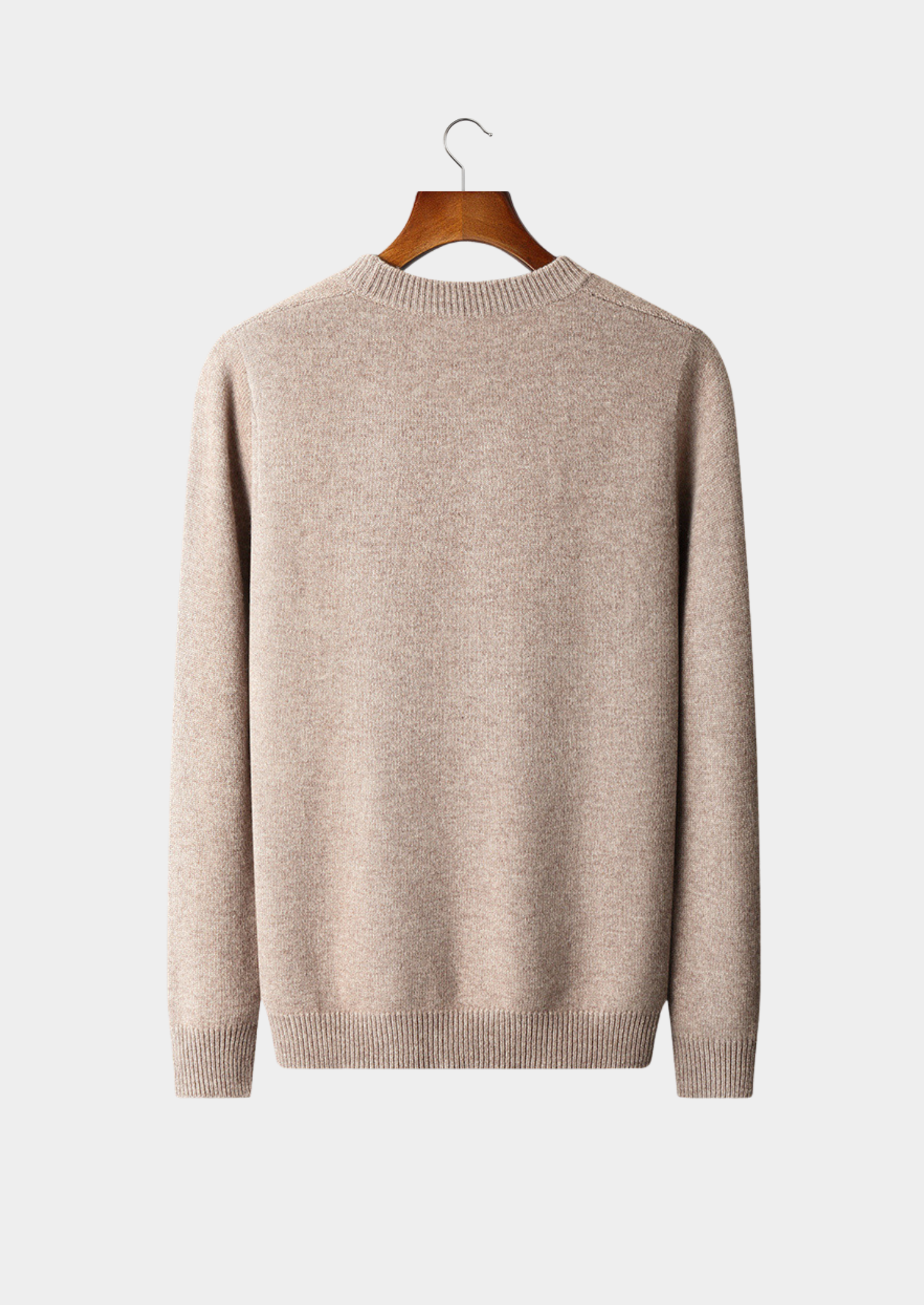 PURE EXTRA-FINE MERINO WOOL CABLE CREWNECK