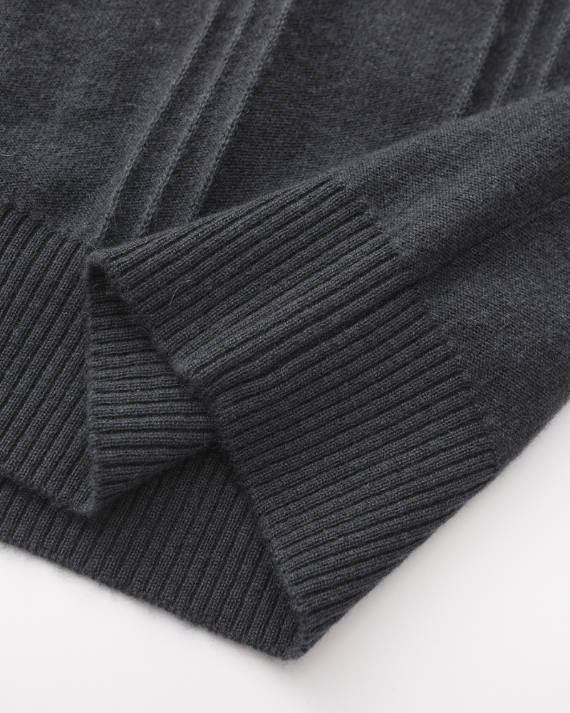 Cashmere Ribbed Half Zip