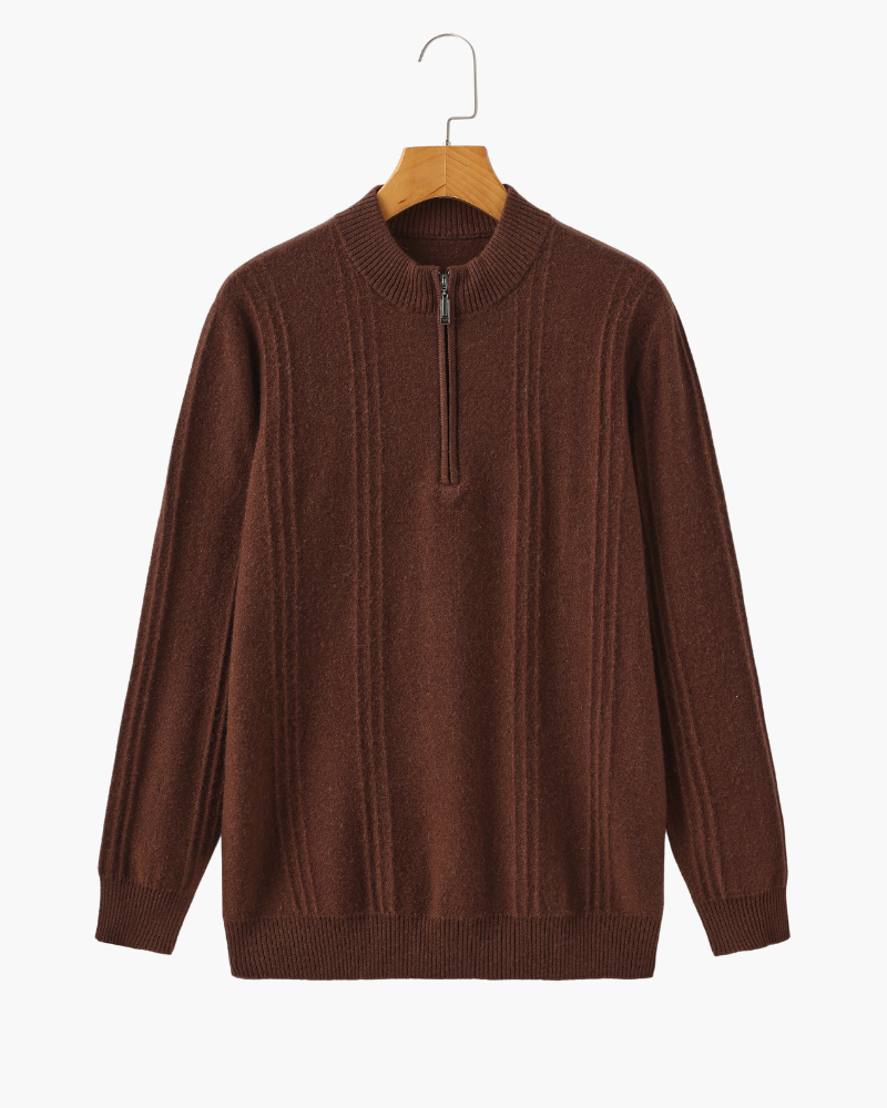 Cashmere Ribbed Half Zip
