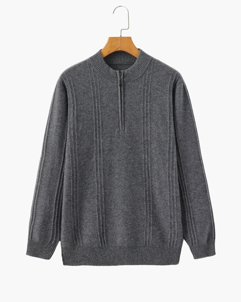 Cashmere Ribbed Half Zip