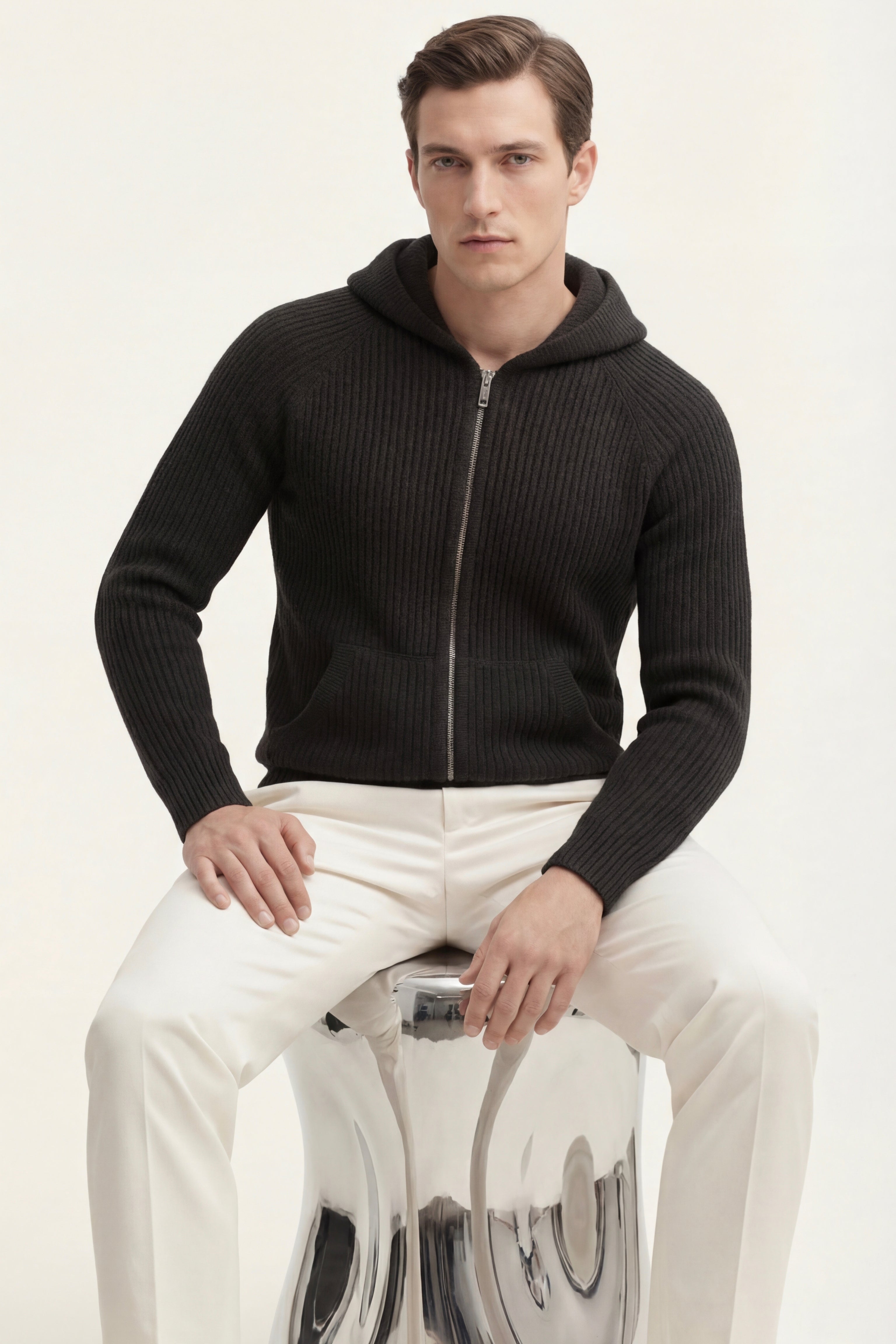 Sorrento Hooded Knit Black