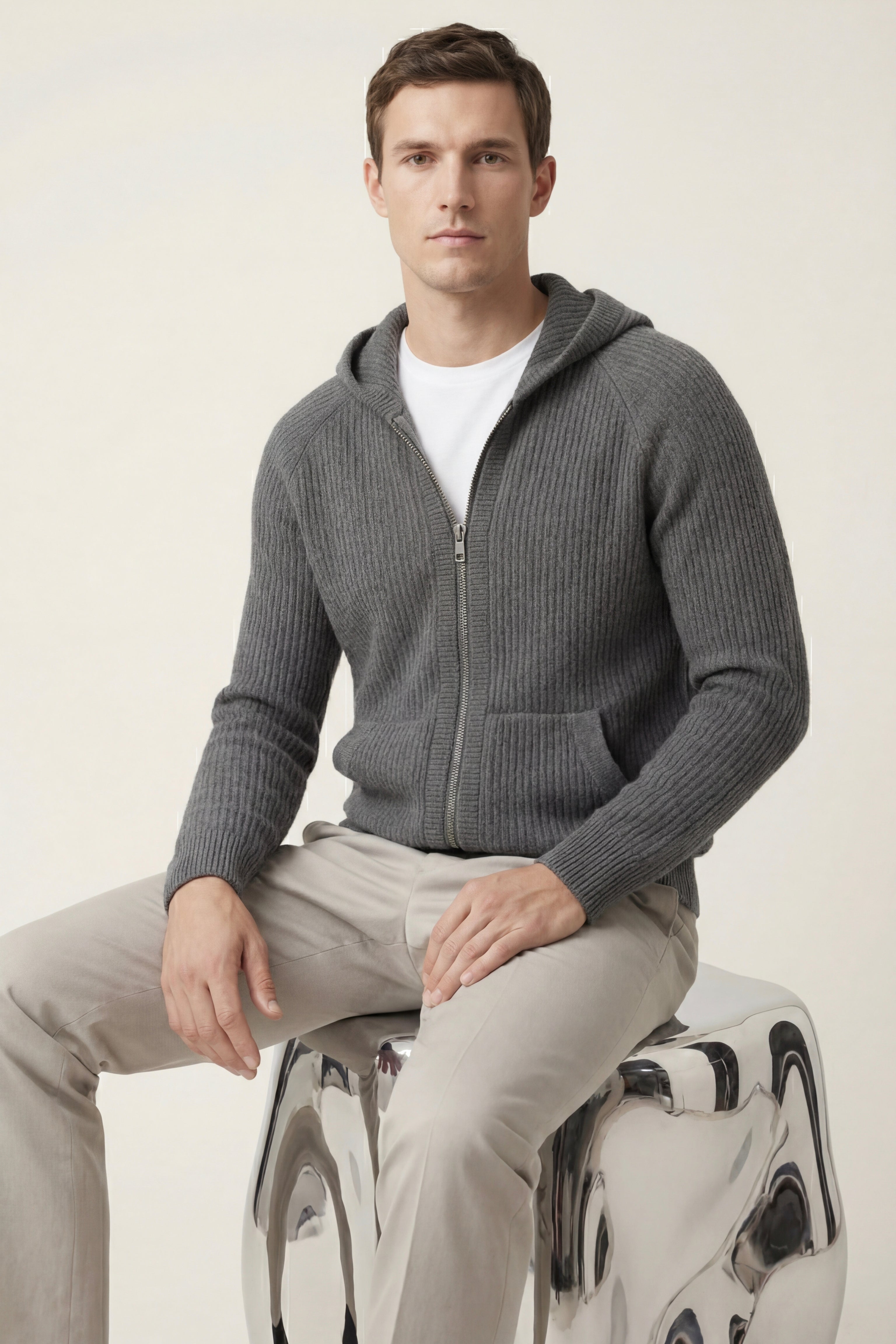 Sorrento Hooded Knit Dark grey