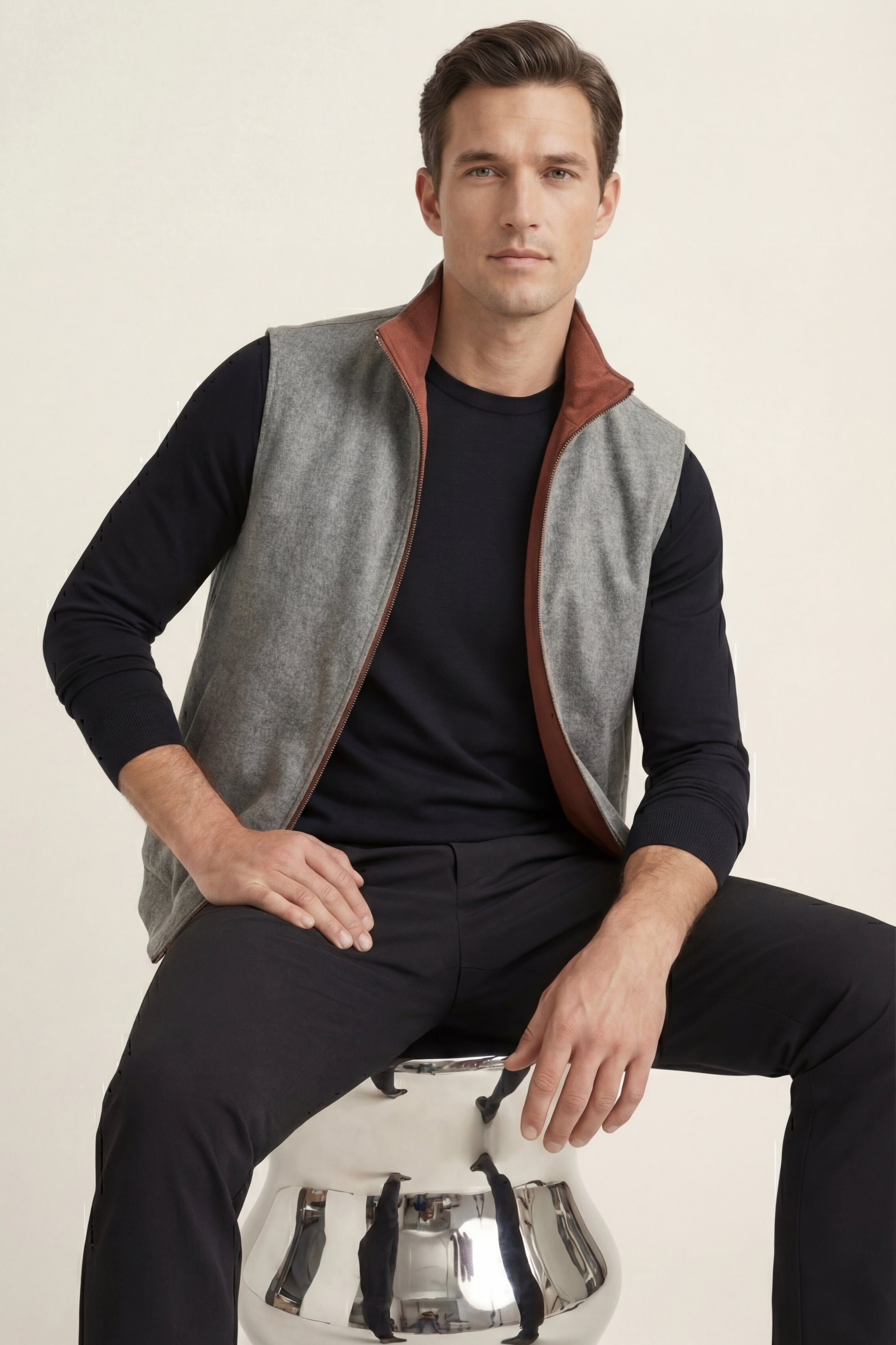 Leonis Reversible Vest Terracotta