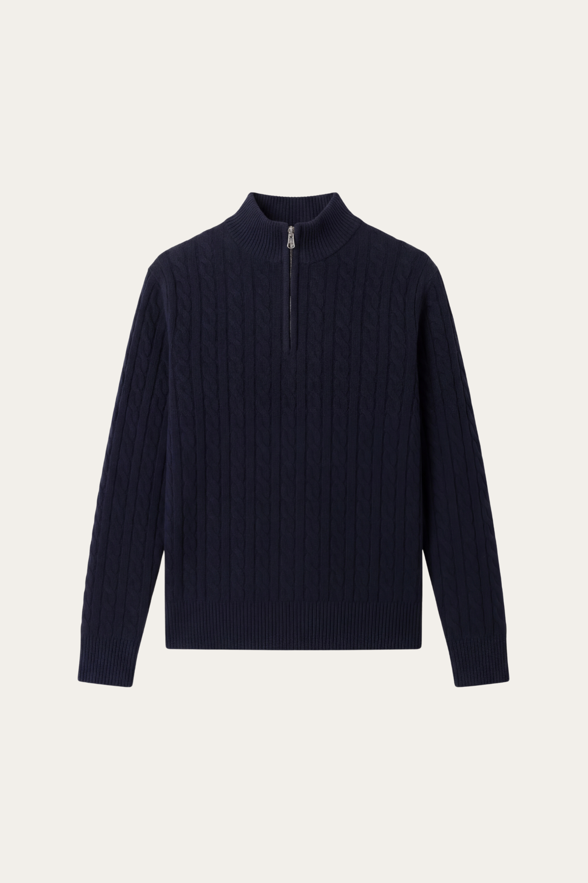 Lerano Cashmere Half-Zip Knit Navy