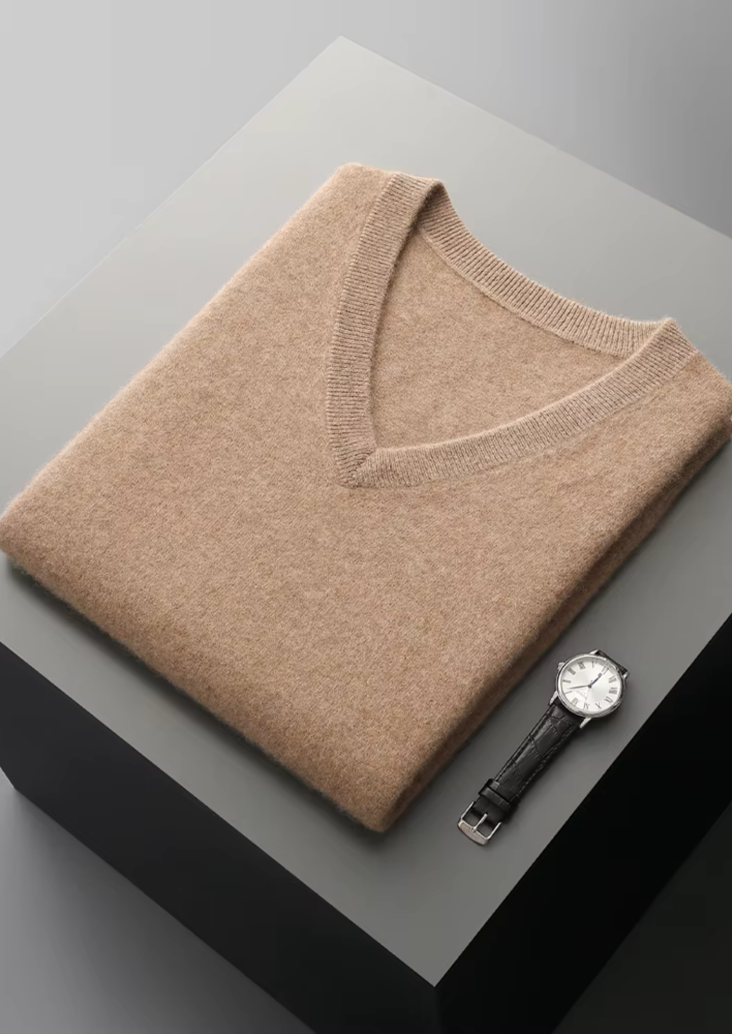 PURE EXTRA-FINE MERINO WOOL V-NECK VEST