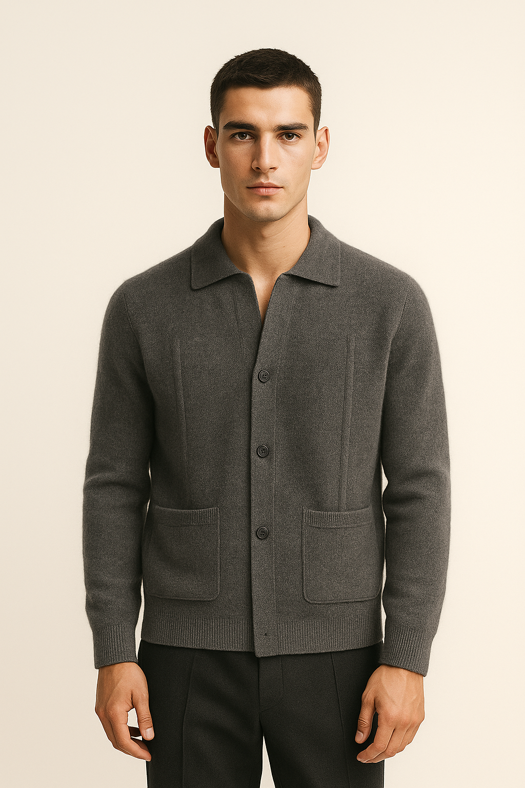 Valero Cashmere Cardigan Graphite