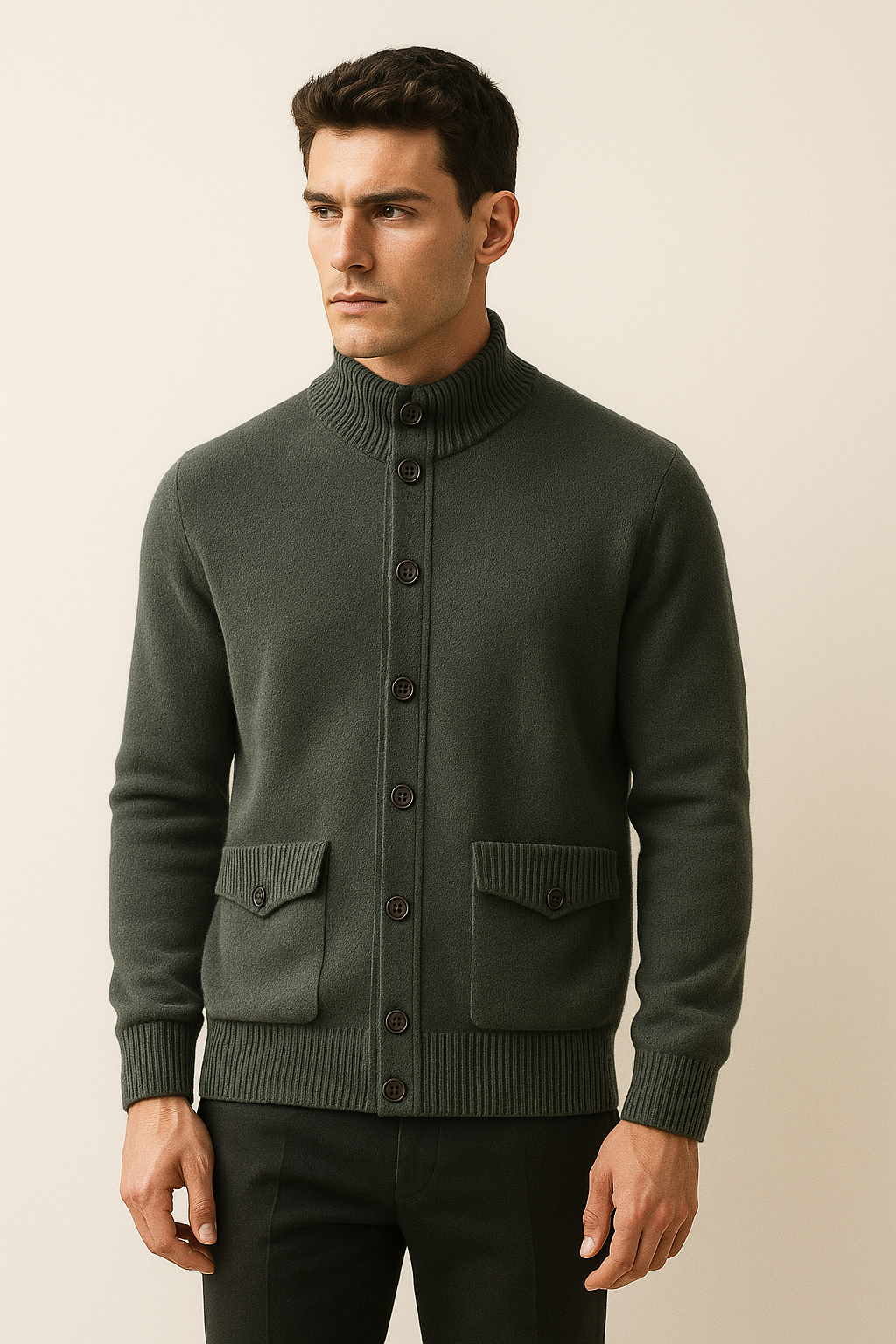 Giotto Cashmere Cardigan Forest