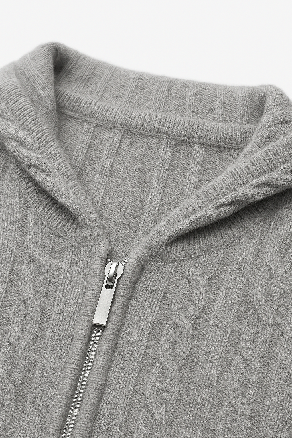 Talieri Hooded Cable Knit Grey