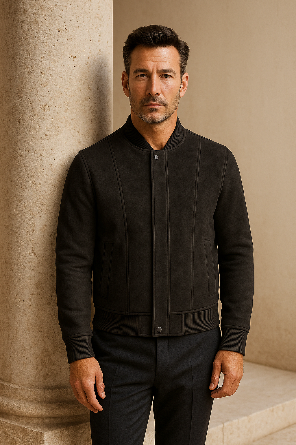 Montieri Suede Bomber Black