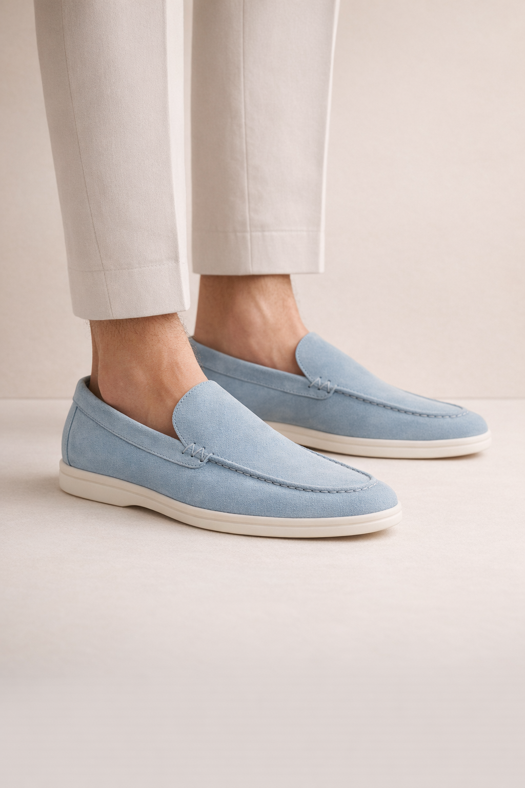 Leonis Suede Loafers Light Blue