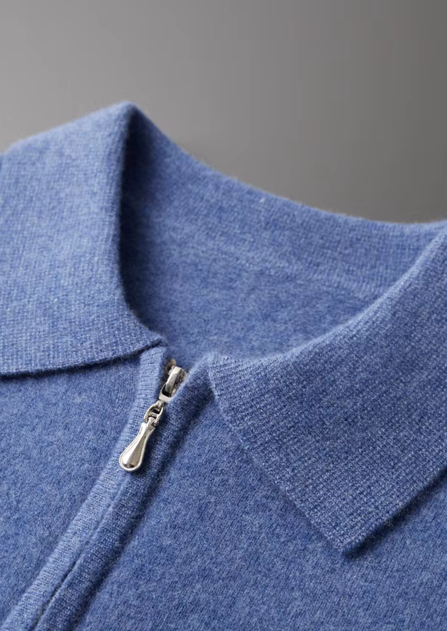 PURE EXTRA-FINE MERINO WOOL HALF ZIP POLO