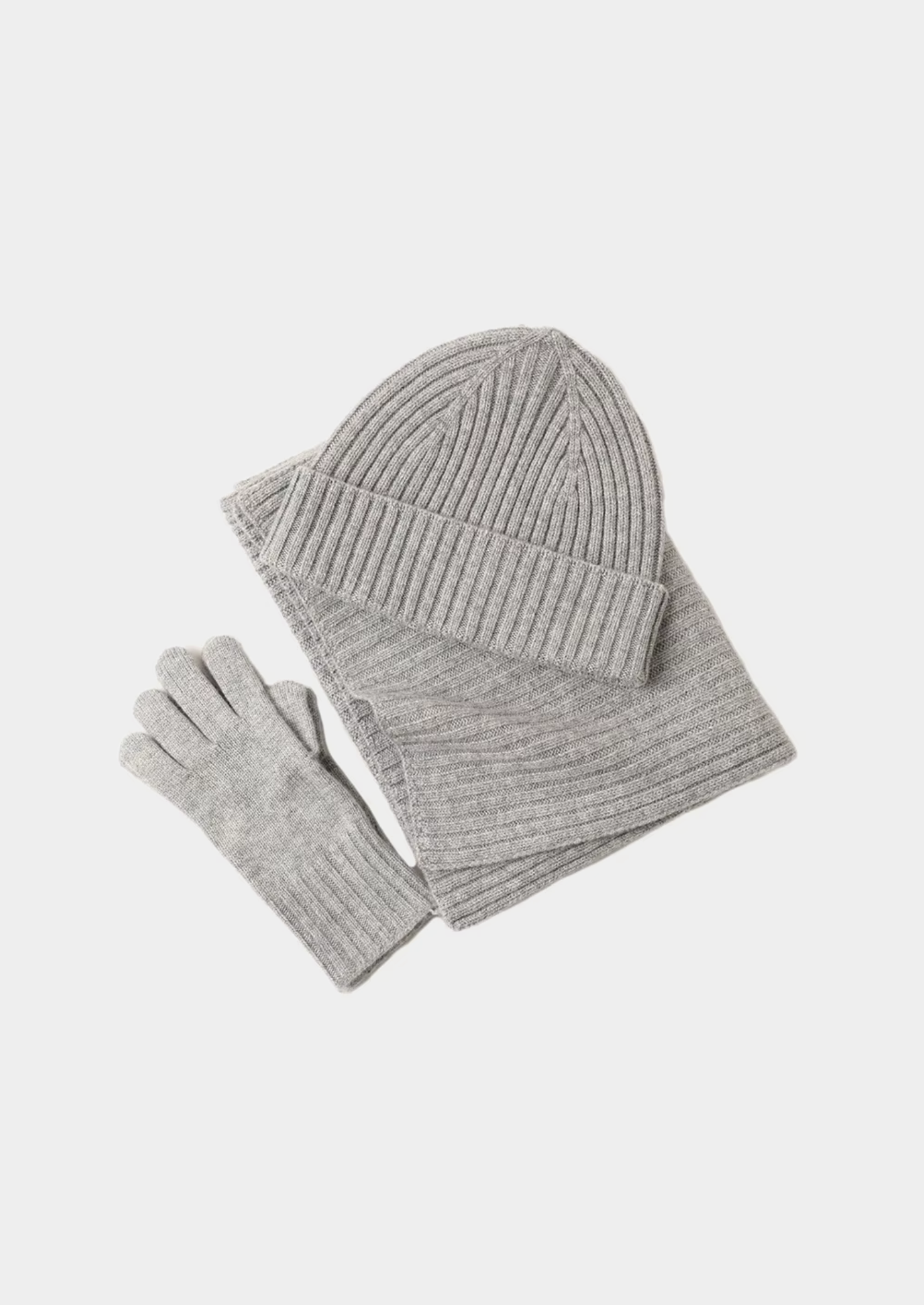 PURE EXTRA-FINE MERINO WOOL WINTERTIME ESSENTIALS - LIGHT GRAY