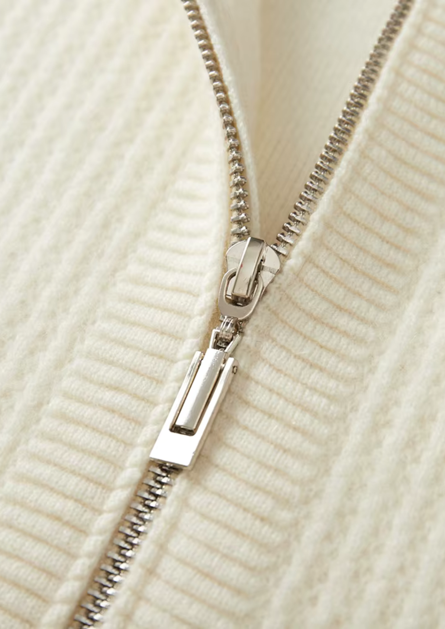 MERVENS PURE EXTRA-FINE MERINO WOOL RIBBED ZIPPER HOODIE