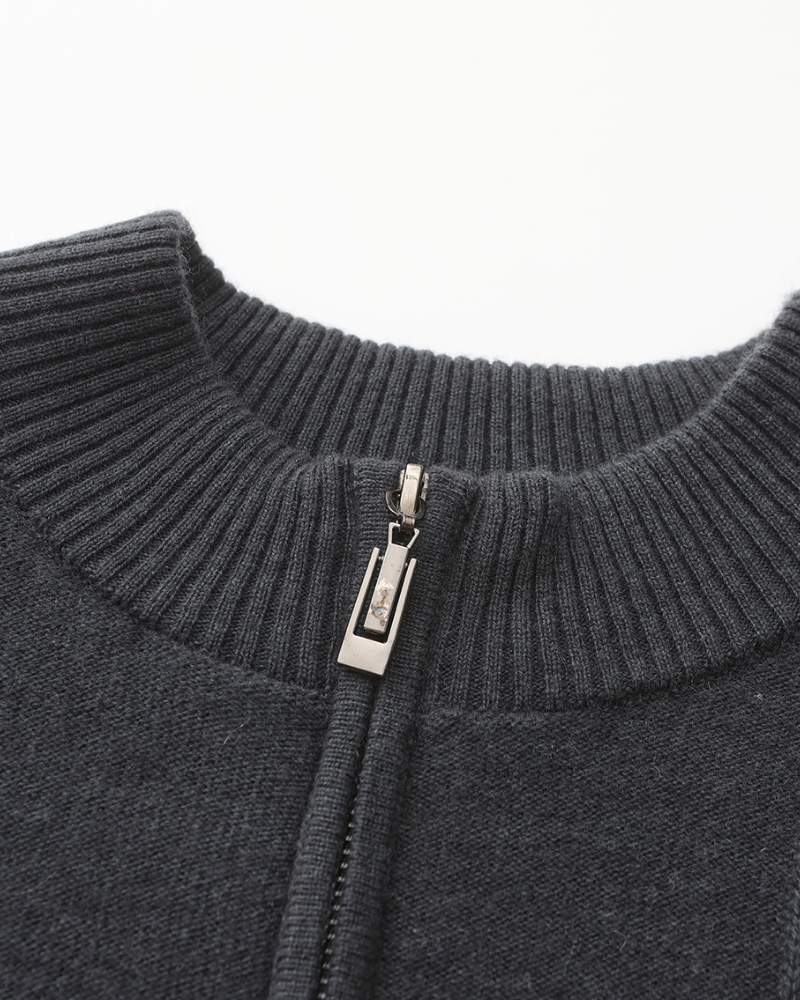 Cashmere Ribbed Half Zip