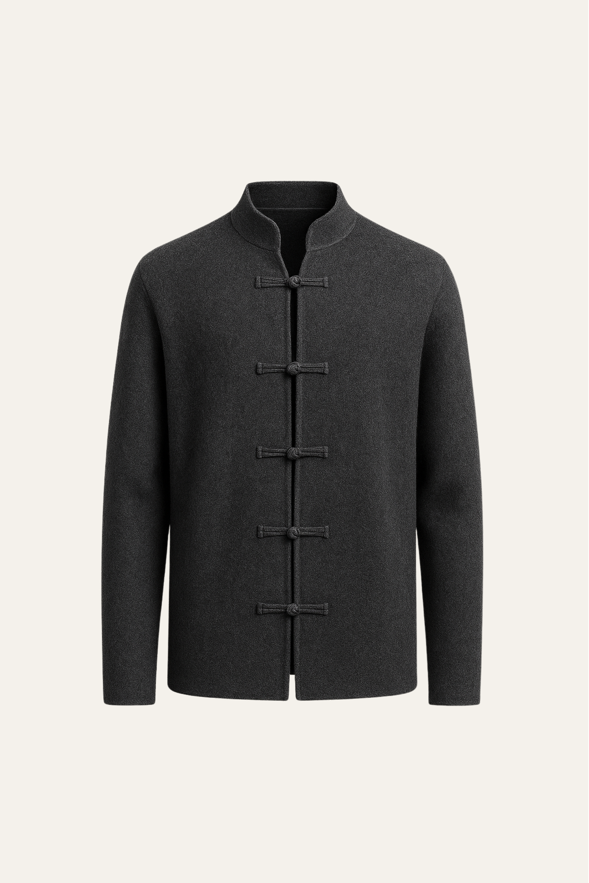 Lunaro Mandarin Wool Dark Grey