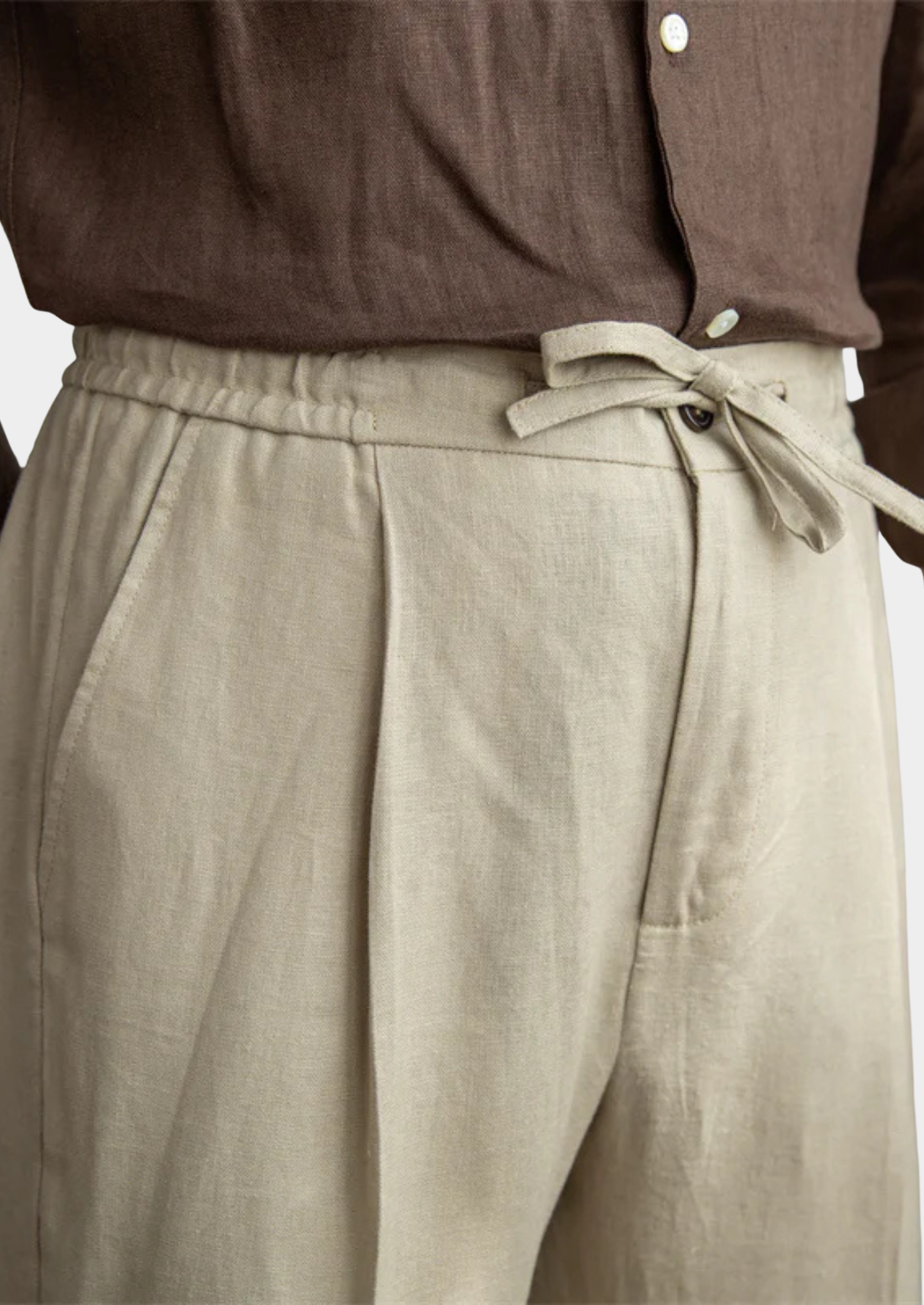 DRAWSTRING COASTAL TROUSERS - Sand