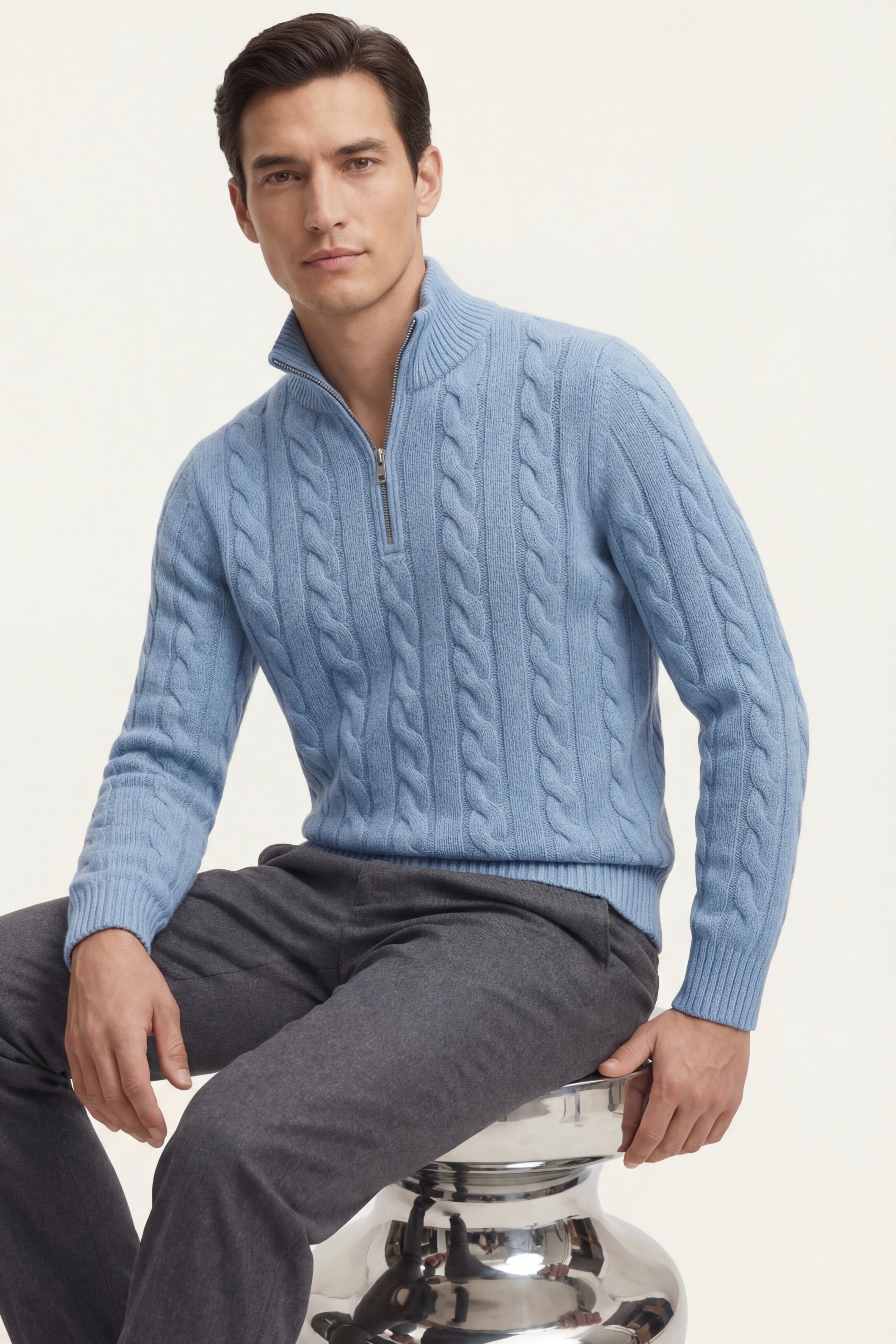 Medici Cable Knit Light Blue